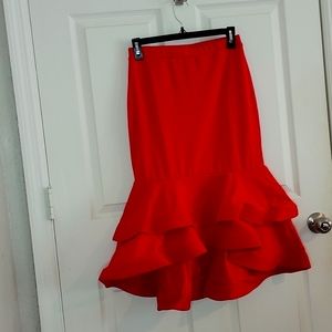 Red Venus High-low Skirt NWOT